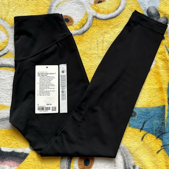 Lululemon Wunder Under Nulux HR Tight 25” Black Size 6 - Picture 8 of 13